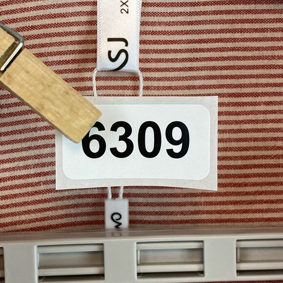 NWT OMSJ Red Seersucker Striped Button Down Front Pocket Shirt Plus Size 2XL - Picture 12 of 12